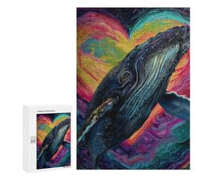 Whale Heart Painting Artwork Puzzle 1000 Pièces Educa Jouet en Bois Cadeau Unique Décoration Intérieure Jeu Éducatif Challenge Toy Adultes Et Enfants À Partir De 14 Ans 300 PCS