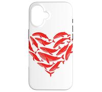 Whale Heart Shaped Whales Coque pour iPhone 16