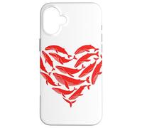 Whale Heart Shaped Whales Coque pour iPhone 16 Plus