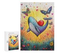 Whale Heart with Butterflies Puzzle 1000 Pièces Educa Jouet en Bois Cadeau Unique Décoration Intérieure Jeu Éducatif Challenge Toy Adultes Et Enfants À Partir De 14 Ans 300 PCS