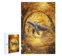 Whale in Autumn Forest Pathway-1 Puzzle 1000 Pièces Educa Jouet en Bois Cadeau Unique Décoration Intérieure Jeu Éducatif Challenge Toy Adultes Et Enfants À Partir De 14 Ans 1000 PCS