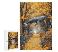 Whale in Autumn Forest Pathway Puzzle 1000 Pièces Educa Jouet en Bois Cadeau Unique Décoration Intérieure Jeu Éducatif Challenge Toy Adultes Et Enfants À Partir De 14 Ans 1000 PCS