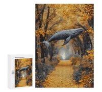 Whale in Autumn Forest Pathway Puzzle 300 Pièces Educa Jouet en Bois Cadeau Unique Décoration Intérieure Jeu Éducatif Challenge Toy Adultes Et Enfants À Partir De 14 Ans 300 PCS