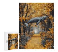 Whale in Autumn Forest Pathway Puzzle 500 Pièces Educa Jouet en Bois Cadeau Unique Décoration Intérieure Jeu Éducatif Challenge Toy Adultes Et Enfants À Partir De 14 Ans 500 PCS