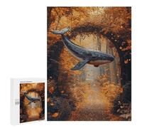 Whale in Autumn Forest Puzzle 1000 Pièces Educa Jouet en Bois Cadeau Unique Décoration Intérieure Jeu Éducatif Challenge Toy Adultes Et Enfants À Partir De 14 Ans 500 PCS