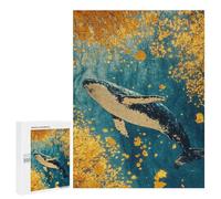 Whale in Autumn Leaves Puzzle 1000 Pièces Educa Jouet en Bois Cadeau Unique Décoration Intérieure Jeu Éducatif Challenge Toy Adultes Et Enfants À Partir De 14 Ans 500 PCS