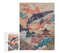 Whale in Chinese Landscape Painting Puzzle 1000 Pièces Educa Jouet en Bois Cadeau Unique Décoration Intérieure Jeu Éducatif Challenge Toy Adultes Et Enfants À Partir De 14 Ans 500 PCS
