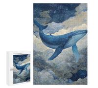 Whale in Clouds Art Print Puzzle 1000 Pièces Educa Jouet en Bois Cadeau Unique Décoration Intérieure Jeu Éducatif Challenge Toy Adultes Et Enfants À Partir De 14 Ans 1000 PCS