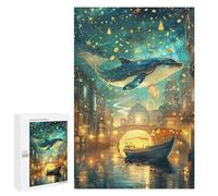 Whale in Fantasy City Puzzle 1000 Pièces Educa Jouet en Bois Cadeau Unique Décoration Intérieure Jeu Éducatif Challenge Toy Adultes Et Enfants À Partir De 14 Ans 1000 PCS