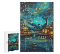 Whale in Fantasy Cityscape-1 Puzzle 1000 Pièces Educa Jouet en Bois Cadeau Unique Décoration Intérieure Jeu Éducatif Challenge Toy Adultes Et Enfants À Partir De 14 Ans 1000 PCS