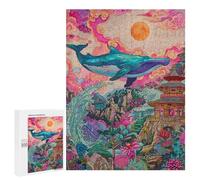 Whale in Fantasy Landscape Puzzle 1000 Pièces Educa Jouet en Bois Cadeau Unique Décoration Intérieure Jeu Éducatif Challenge Toy Adultes Et Enfants À Partir De 14 Ans 500 PCS