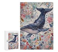Whale in Floral Fantasy Puzzle 300 Pièces Educa Jouet en Bois Cadeau Unique Décoration Intérieure Jeu Éducatif Challenge Toy Adultes Et Enfants À Partir De 14 Ans 300 PCS