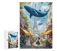 Whale in Paris Street Scene Puzzle 1000 Pièces Educa Jouet en Bois Cadeau Unique Décoration Intérieure Jeu Éducatif Challenge Toy Adultes Et Enfants À Partir De 14 Ans 300 PCS