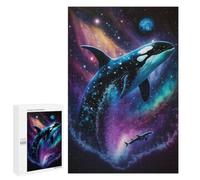 Whale in Space Art Print-11 - Puzzle Décoratif, 1000 PCS, Cadeau De Saison; pour Partager Un Moment Autour De La Table