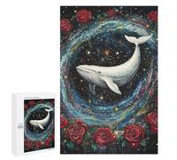 Whale in Space with Roses-1 Puzzle 1000 Pièces Educa Jouet en Bois Cadeau Unique Décoration Intérieure Jeu Éducatif Challenge Toy Adultes Et Enfants À Partir De 14 Ans 1000 PCS