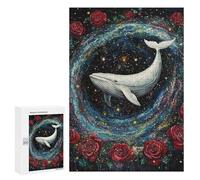 Whale in Space with Roses-1 Puzzle 1000 Pièces Educa Jouet en Bois Cadeau Unique Décoration Intérieure Jeu Éducatif Challenge Toy Adultes Et Enfants À Partir De 14 Ans 300 PCS