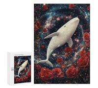 Whale in Space with Roses Puzzle 1000 Pièces Educa Jouet en Bois Cadeau Unique Décoration Intérieure Jeu Éducatif Challenge Toy Adultes Et Enfants À Partir De 14 Ans 300 PCS