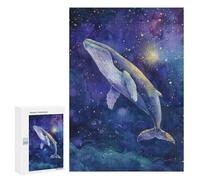 Whale in Starry Sky Art Print-3 Puzzle 1000 Pièces Educa Jouet en Bois Cadeau Unique Décoration Intérieure Jeu Éducatif Challenge Toy Adultes Et Enfants À Partir De 14 Ans 300 PCS