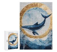 Whale Moon Nature Art Print Puzzle 1000 Pièces Educa Jouet en Bois Cadeau Unique Décoration Intérieure Jeu Éducatif Challenge Toy Adultes Et Enfants À Partir De 14 Ans 300 PCS