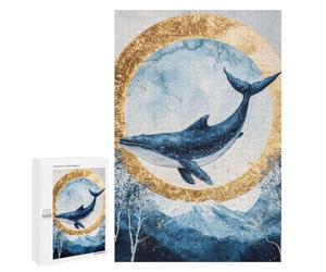 Whale Moon Nature Art Print Puzzle 1000 Pièces Educa Jouet en Bois Cadeau Unique Décoration Intérieure Jeu Éducatif Challenge Toy Adultes Et Enfants À Partir De 14 Ans 1000 PCS