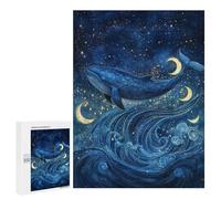 Whale Moon Ocean Waves Puzzle 1000 Pièces Educa Jouet en Bois Cadeau Unique Décoration Intérieure Jeu Éducatif Challenge Toy Adultes Et Enfants À Partir De 14 Ans 500 PCS