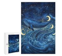 Whale Moon Ocean Waves Puzzle 1000 Pièces Educa Jouet en Bois Cadeau Unique Décoration Intérieure Jeu Éducatif Challenge Toy Adultes Et Enfants À Partir De 14 Ans 1000 PCS