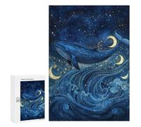 Whale Moon Ocean Waves Puzzle 1000 Pièces Educa Jouet en Bois Cadeau Unique Décoration Intérieure Jeu Éducatif Challenge Toy Adultes Et Enfants À Partir De 14 Ans 300 PCS