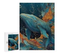 Whale Ocean Artwork Puzzle 1000 Pièces Educa Jouet en Bois Cadeau Unique Décoration Intérieure Jeu Éducatif Challenge Toy Adultes Et Enfants À Partir De 14 Ans 500 PCS