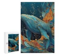 Whale Ocean Artwork Puzzle 1000 Pièces Educa Jouet en Bois Cadeau Unique Décoration Intérieure Jeu Éducatif Challenge Toy Adultes Et Enfants À Partir De 14 Ans 1000 PCS