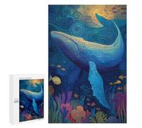 Whale Ocean Mosaic Art Puzzle 1000 Pièces Educa Jouet en Bois Cadeau Unique Décoration Intérieure Jeu Éducatif Challenge Toy Adultes Et Enfants À Partir De 14 Ans 1000 PCS