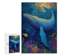 Whale Ocean Mosaic Art Puzzle 300 Pièces Educa Jouet en Bois Cadeau Unique Décoration Intérieure Jeu Éducatif Challenge Toy Adultes Et Enfants À Partir De 14 Ans 300 PCS