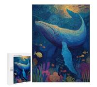 Whale Ocean Mosaic Art Puzzle 500 Pièces Educa Jouet en Bois Cadeau Unique Décoration Intérieure Jeu Éducatif Challenge Toy Adultes Et Enfants À Partir De 14 Ans 500 PCS