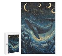 Whale Ocean Night Sky Art Print Puzzle 1000 Pièces Educa Jouet en Bois Cadeau Unique Décoration Intérieure Jeu Éducatif Challenge Toy Adultes Et Enfants À Partir De 14 Ans 1000 PCS
