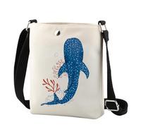 Whale Ocean Sac à bandoulière pour femme Motif requin baleine, Blue Shark Cr UK, 0