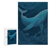 Whale Ocean Waves Art Print-1 Puzzle 1000 Pièces Educa Jouet en Bois Cadeau Unique Décoration Intérieure Jeu Éducatif Challenge Toy Adultes Et Enfants À Partir De 14 Ans 300 PCS