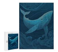 Whale Ocean Waves Art Print-1 Puzzle 1000 Pièces Educa Jouet en Bois Cadeau Unique Décoration Intérieure Jeu Éducatif Challenge Toy Adultes Et Enfants À Partir De 14 Ans 500 PCS