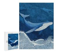 Whale Ocean Waves Art Print-3 Puzzle 1000 Pièces Educa Jouet en Bois Cadeau Unique Décoration Intérieure Jeu Éducatif Challenge Toy Adultes Et Enfants À Partir De 14 Ans 500 PCS