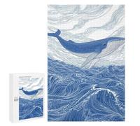 Whale Ocean Waves Art Print-4 Puzzle 1000 Pièces Educa Jouet en Bois Cadeau Unique Décoration Intérieure Jeu Éducatif Challenge Toy Adultes Et Enfants À Partir De 14 Ans 1000 PCS