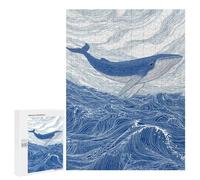 Whale Ocean Waves Art Print-4 Puzzle 1000 Pièces Educa Jouet en Bois Cadeau Unique Décoration Intérieure Jeu Éducatif Challenge Toy Adultes Et Enfants À Partir De 14 Ans 500 PCS