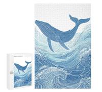 Whale Ocean Waves Art Print-5 Puzzle 1000 Pièces Educa Jouet en Bois Cadeau Unique Décoration Intérieure Jeu Éducatif Challenge Toy Adultes Et Enfants À Partir De 14 Ans 1000 PCS