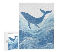 Whale Ocean Waves Art Print-5 Puzzle 1000 Pièces Educa Jouet en Bois Cadeau Unique Décoration Intérieure Jeu Éducatif Challenge Toy Adultes Et Enfants À Partir De 14 Ans 500 PCS