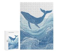 Whale Ocean Waves Art Print-5 Puzzle 1000 Pièces Educa Jouet en Bois Cadeau Unique Décoration Intérieure Jeu Éducatif Challenge Toy Adultes Et Enfants À Partir De 14 Ans 300 PCS