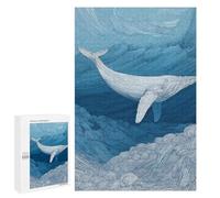 Whale Ocean Waves Art Print-6 Puzzle 1000 Pièces Educa Jouet en Bois Cadeau Unique Décoration Intérieure Jeu Éducatif Challenge Toy Adultes Et Enfants À Partir De 14 Ans 1000 PCS