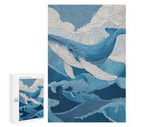 Whale Ocean Waves Art Print-7 Puzzle 1000 Pièces Educa Jouet en Bois Cadeau Unique Décoration Intérieure Jeu Éducatif Challenge Toy Adultes Et Enfants À Partir De 14 Ans 1000 PCS