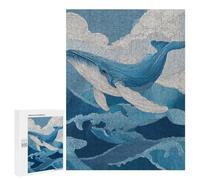 Whale Ocean Waves Art Print-7 Puzzle 1000 Pièces Educa Jouet en Bois Cadeau Unique Décoration Intérieure Jeu Éducatif Challenge Toy Adultes Et Enfants À Partir De 14 Ans 500 PCS