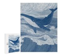 Whale Ocean Waves Art Print-8 Puzzle 1000 Pièces Educa Jouet en Bois Cadeau Unique Décoration Intérieure Jeu Éducatif Challenge Toy Adultes Et Enfants À Partir De 14 Ans 500 PCS