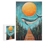 Whale on Tracks Fantasy Art Print-1 Puzzle 1000 Pièces Educa Jouet en Bois Cadeau Unique Décoration Intérieure Jeu Éducatif Challenge Toy Adultes Et Enfants À Partir De 14 Ans 1000 PCS