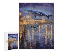 Whale Over City Lights Puzzle 1000 Pièces Educa Jouet en Bois Cadeau Unique Décoration Intérieure Jeu Éducatif Challenge Toy Adultes Et Enfants À Partir De 14 Ans 500 PCS