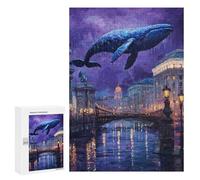 Whale Over Cityscape Puzzle 1000 Pièces Educa Jouet en Bois Cadeau Unique Décoration Intérieure Jeu Éducatif Challenge Toy Adultes Et Enfants À Partir De 14 Ans 300 PCS