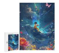 Whale Riding Fantasy Flowers Puzzle 1000 Pièces Educa Jouet en Bois Cadeau Unique Décoration Intérieure Jeu Éducatif Challenge Toy Adultes Et Enfants À Partir De 14 Ans 500 PCS